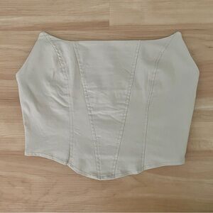 ASOS Design Beige Strapless Corset Women’s Size 4 Asymmetric Bandeau Top